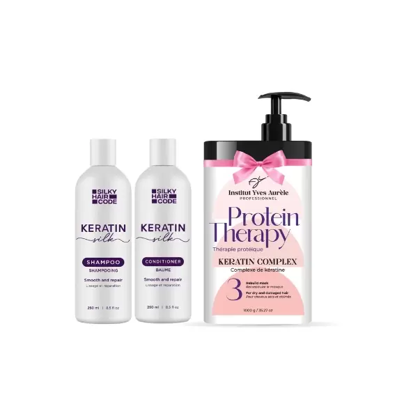 PROTEIINIHOITO HIUKSILLE: intensiivinen vaikutus vaurioituneen hiusrakenteen korjaamiseen + LAHJA: 1000g proteiinihoitonaamio hiuksille